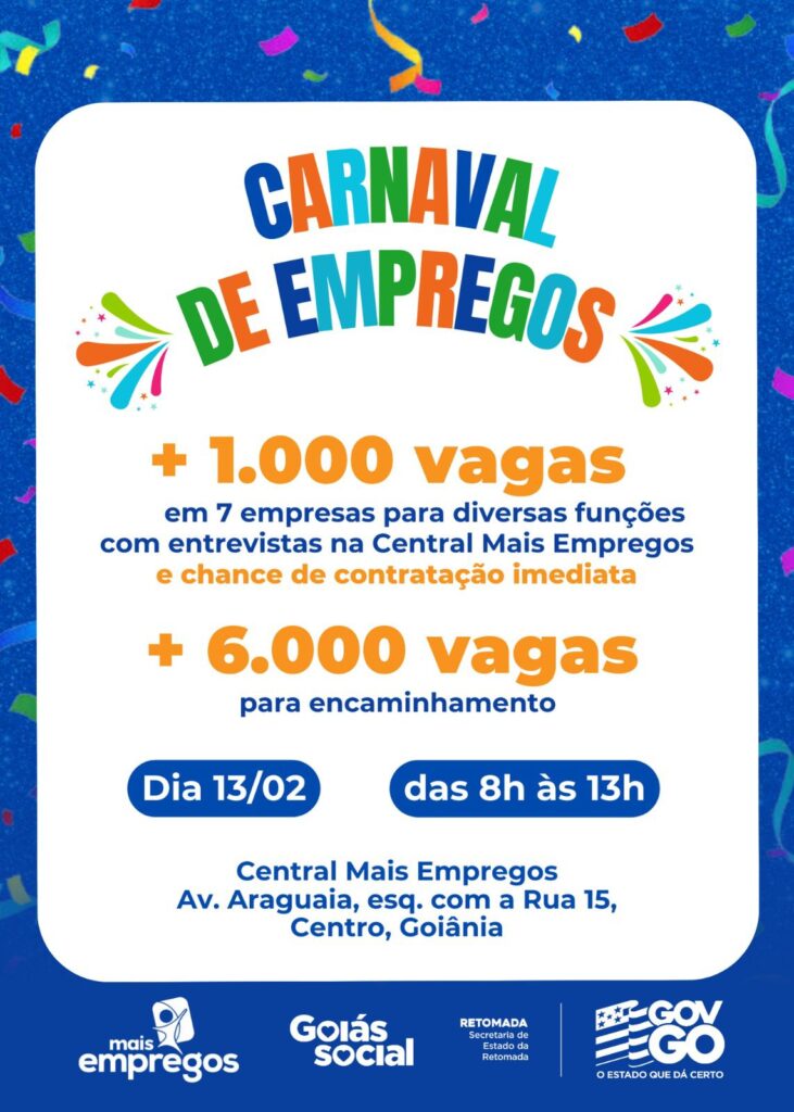 Goiânia sedia o Carnaval de Emprego, em ação realizada pela Secretaria da Retomada. 1 WhatsApp Image 2025 02 11 at 14.12.59 1