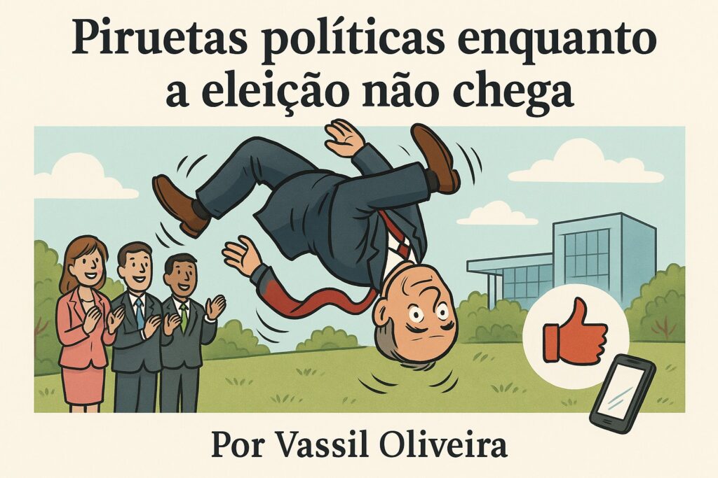Piruetas políticas enquanto a eleição não chega 2 Piruetas Politicas - Ronaldo Caiado - Lula - Bolsonaro - Bruno Peixoto - Eleição