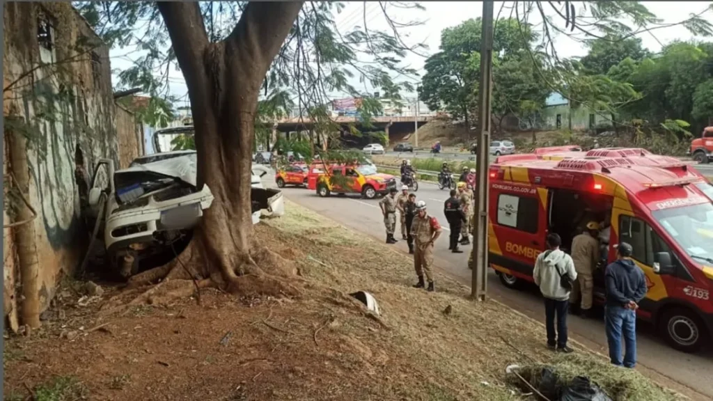 Quatro Pessoas Ficam Feridas Após Carro Sair da Pista e Bater em Árvore na Marginal Botafogo 6 Quatro pessoas ficam feridas após carro sair da pista e bater em árvore na Marginal Botafogo