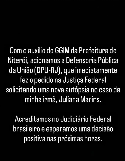 Família de Juliana Marins Faz Pedido de Nova Autópsia no Brasil e Questiona Laudo Feito na Indonésia 1 Captura de tela 30 6 2025 112420 www.instagram.com