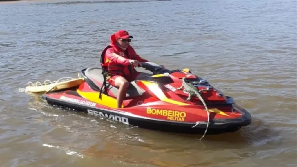 Iguana “Pede Carona” em Moto Aquática no Rio Araguaia 7 Iguana “Pede Carona” em Moto Aquática no Rio Araguaia