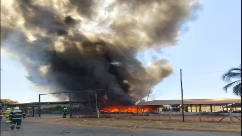Incêndio de Grandes Proporções Atinge Empresa no Polo Agroindustrial de Senador Canedo 1 Incêndio de grandes proporções atinge empresa no Polo Agroindustrial de Senador Canedo