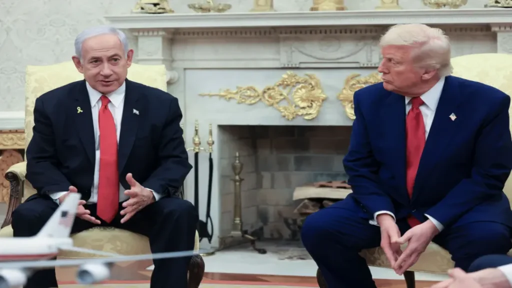 Trump e Netanyahu se reúnem na Casa Branca para discutir cessar-fogo em Gaza 4 Trump e Netanyahu se reúnem na Casa Branca para discutir cessar-fogo em Gaza
